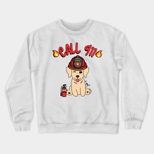 Firefighter Golden Retriever Crewneck Sweatshirt